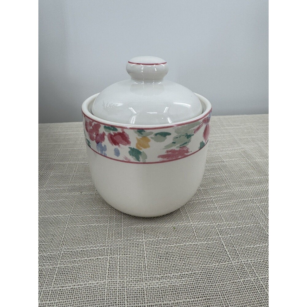 Cottagecore Sugar Bowl with Lid Vintage 90s Pastel Trinket Dish